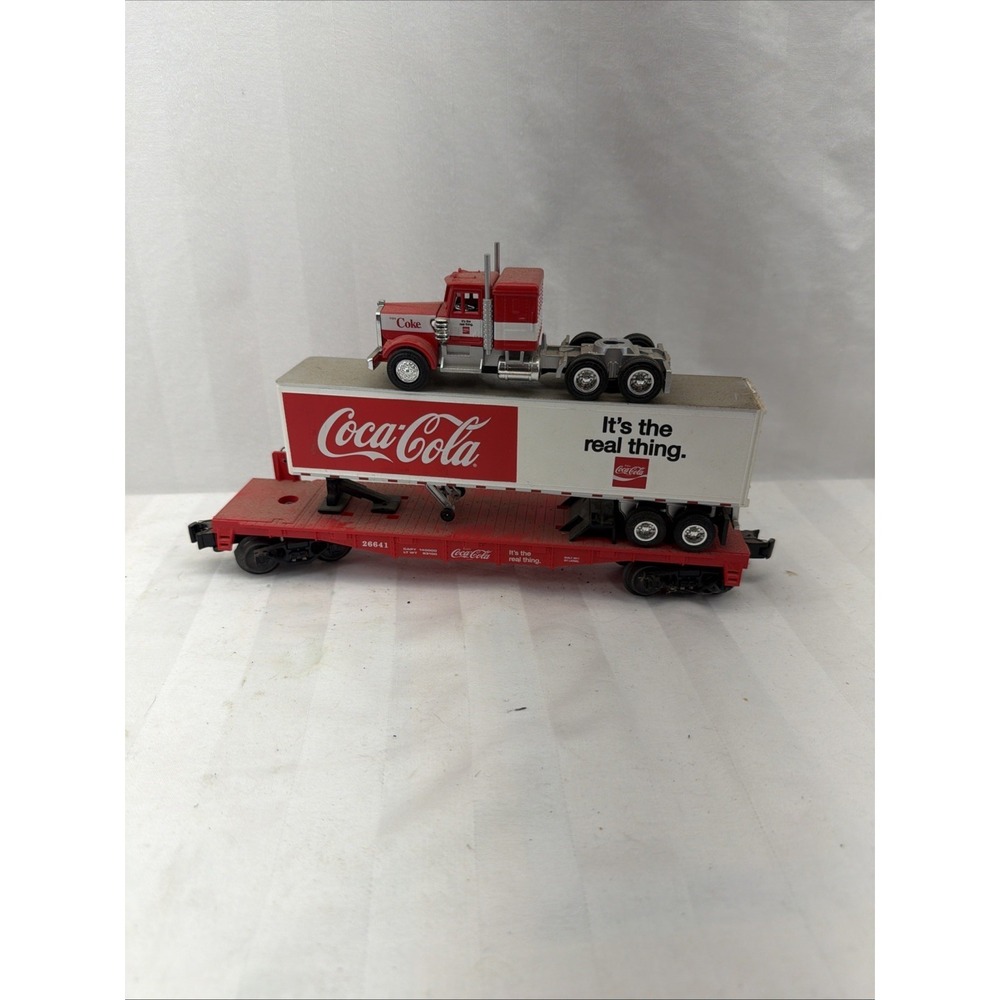 COCA-COLA O27 FLAT CAR W/TRACTOR TRAILER SKU: 6-26641